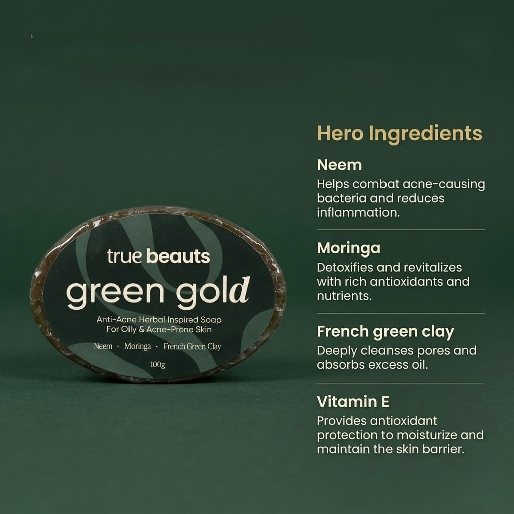 Green Gold - Purifying Neem Moringa French Green Clay Soap - Image 5