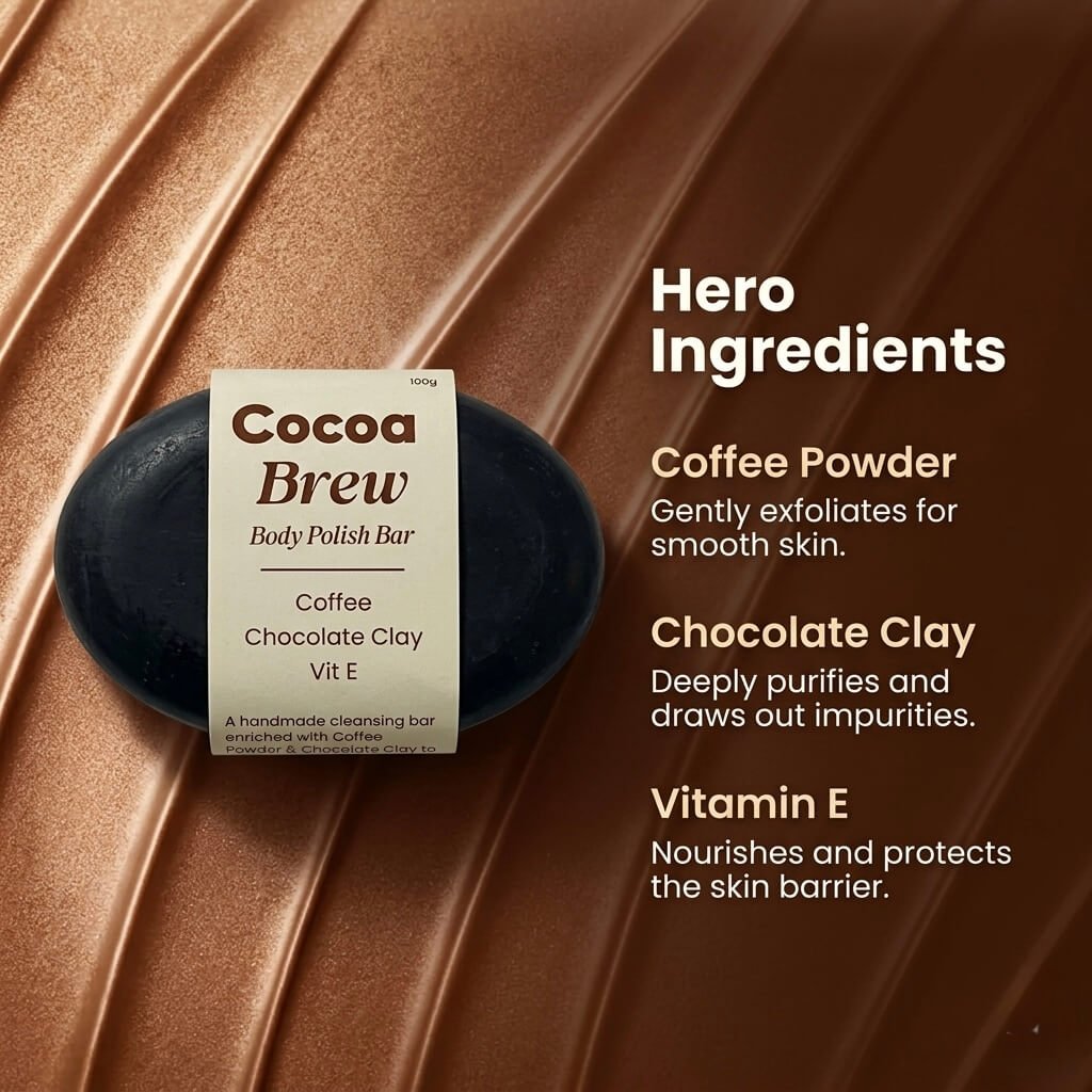 Cocoa Brew Coffee & Chocolate Clay Body Polish Soap - Image 4