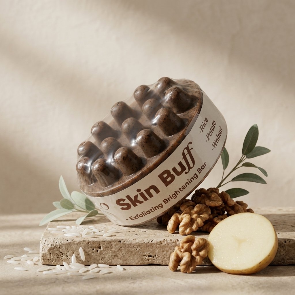 Skin Buff- Rice-Potato-Walnut Exfoliating Brightening Soap - Image 5