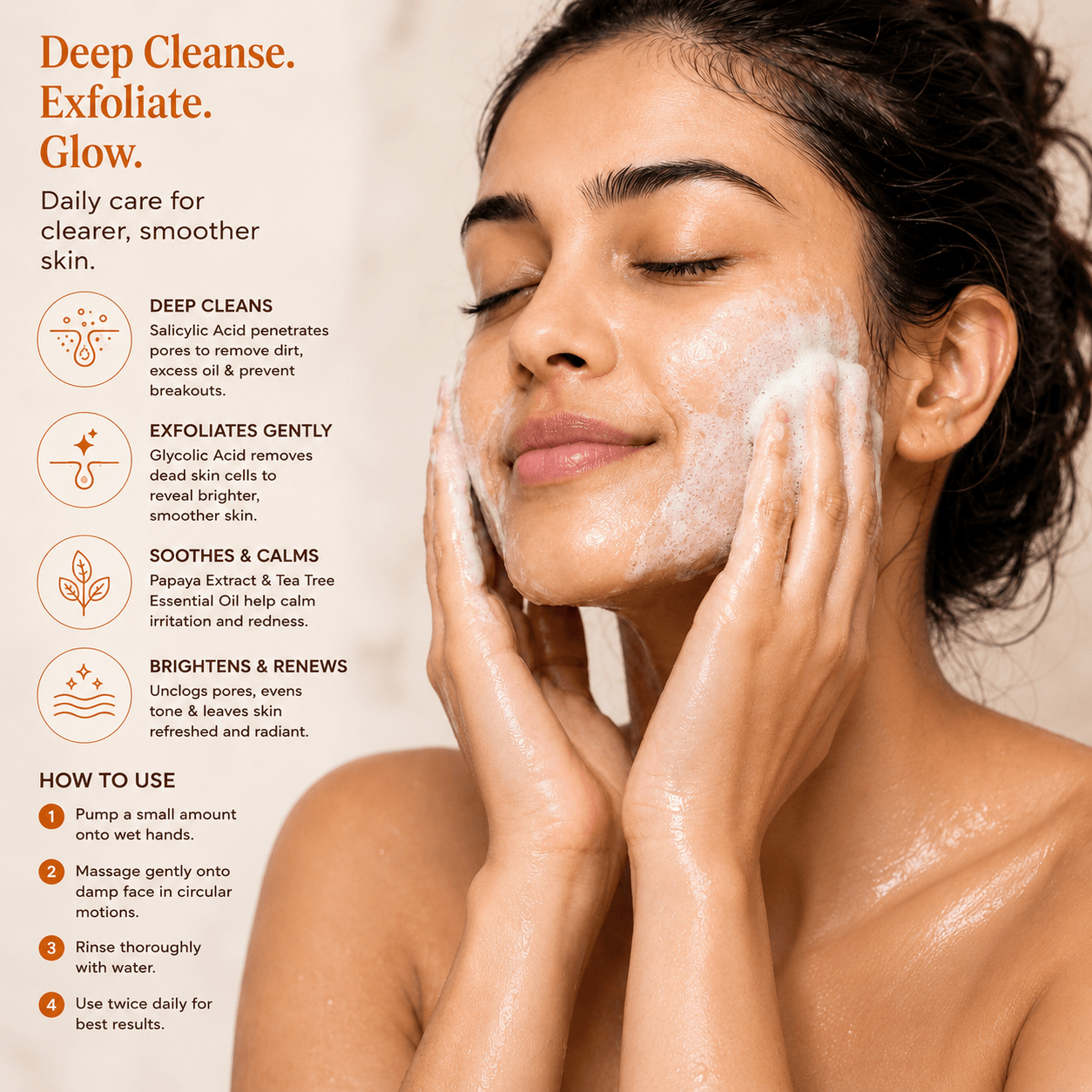 aha bha facewash in use