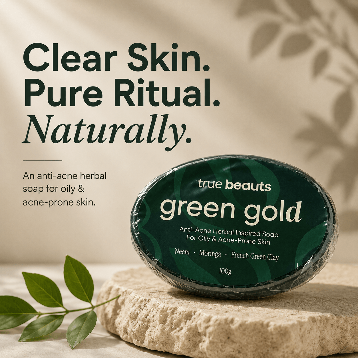 green gold herbal soap