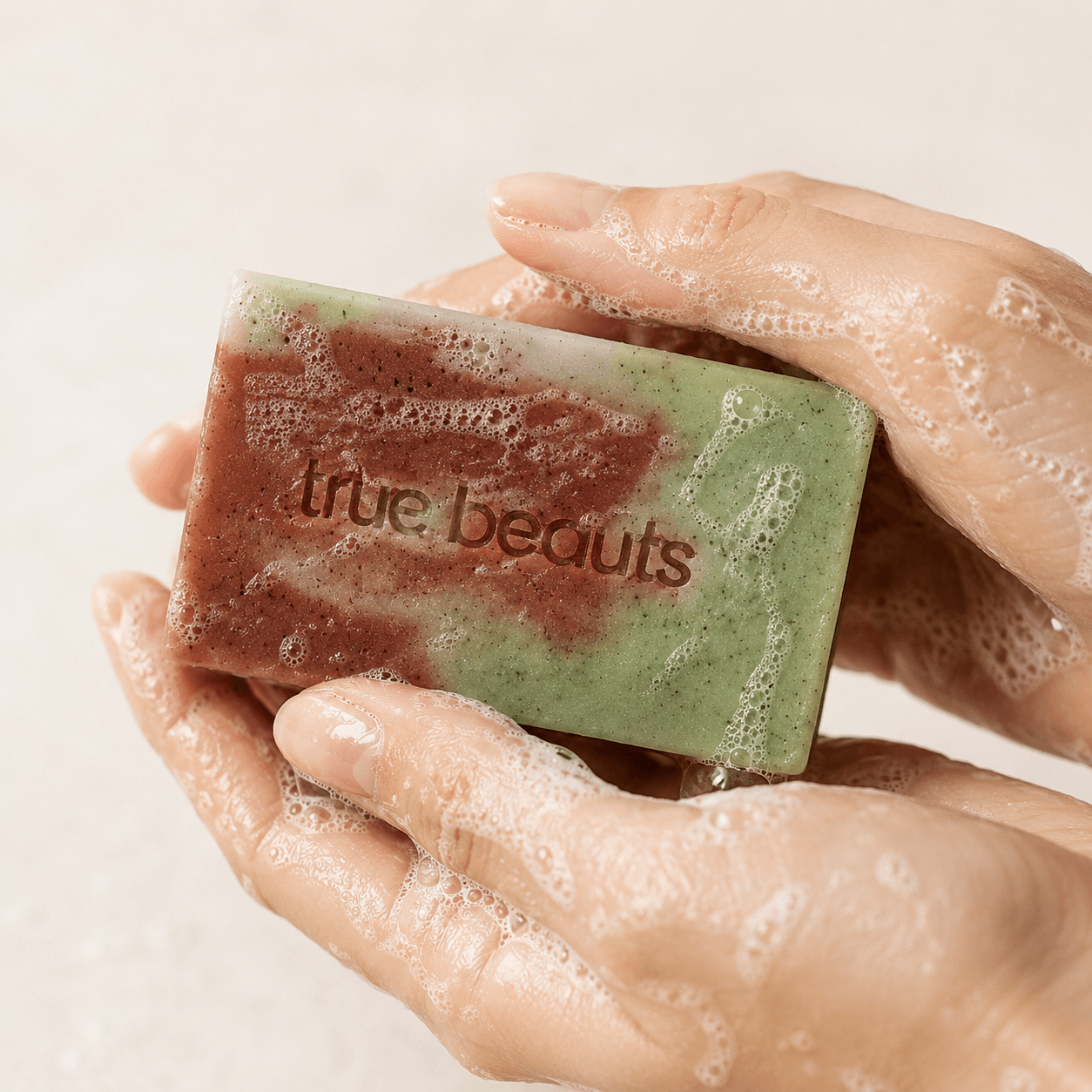 french green pink clay soap