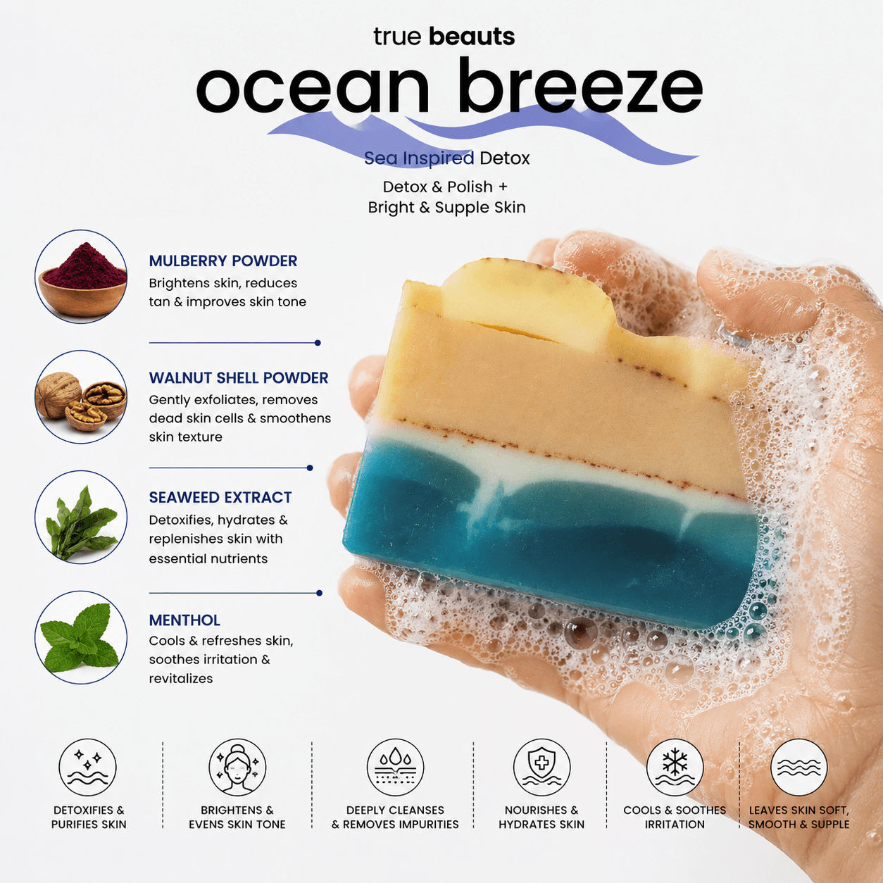 ocean breeze soap in use