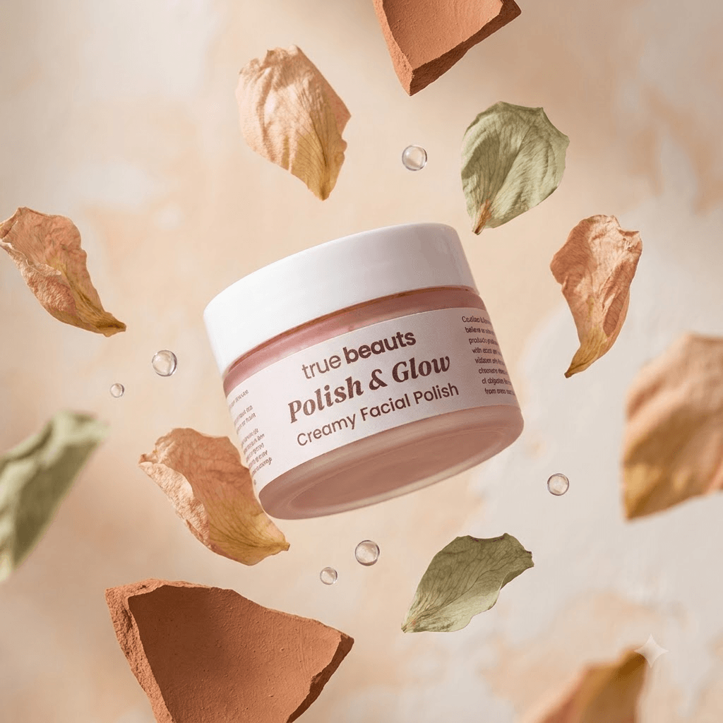 Polish & Glow Creamy Facial Scrub With Niacinamide, Aloe Butter & Jojoba Beads 50g - Image 2