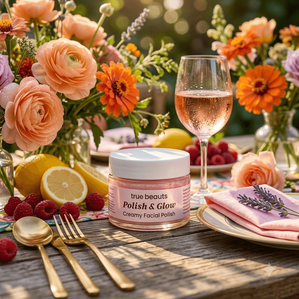 Polish & Glow Creamy Facial Scrub With Niacinamide, Aloe Butter & Jojoba Beads 50g - Image 3